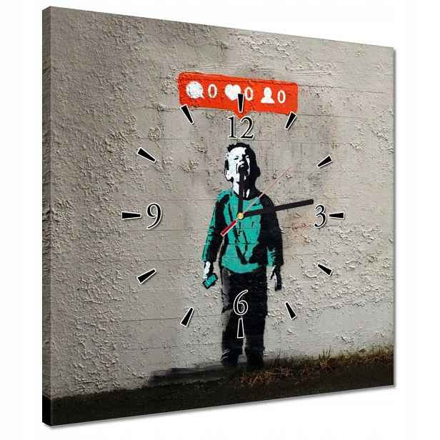 Hodiny 40x40 Banksy Zero Likes
