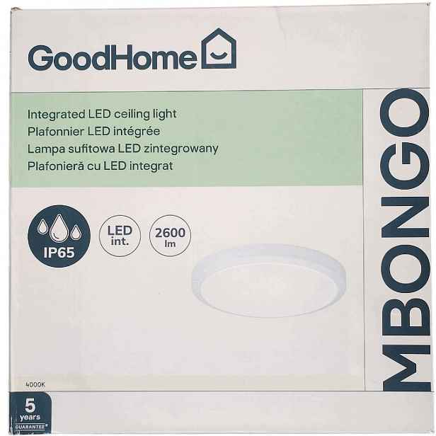 Nástěnné stropní svítidlo svítidlo GoodHome Mbongo 2600 lm IP65 bílé