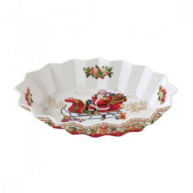 Oválný tác, 25 x 17 cm, "CHRISTMAS MEMORIES", porcelán - značka Easy L
