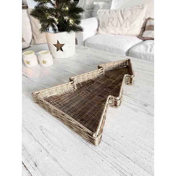 Rustikální ratanový podnos na vánoční stromek Hampton Rattan Tree Vánoce