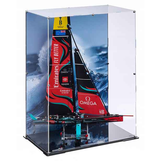 Vitrína s pozadím Blacked Brick pro Lego 42174 Technic Jachta AC75