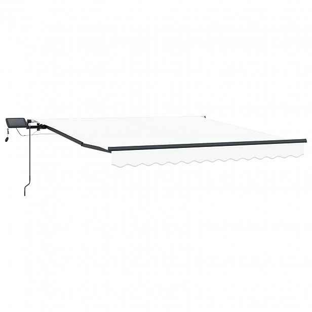 vidaXL Stahovací markýza Bílá 350 x 250 cm Látka a hliník