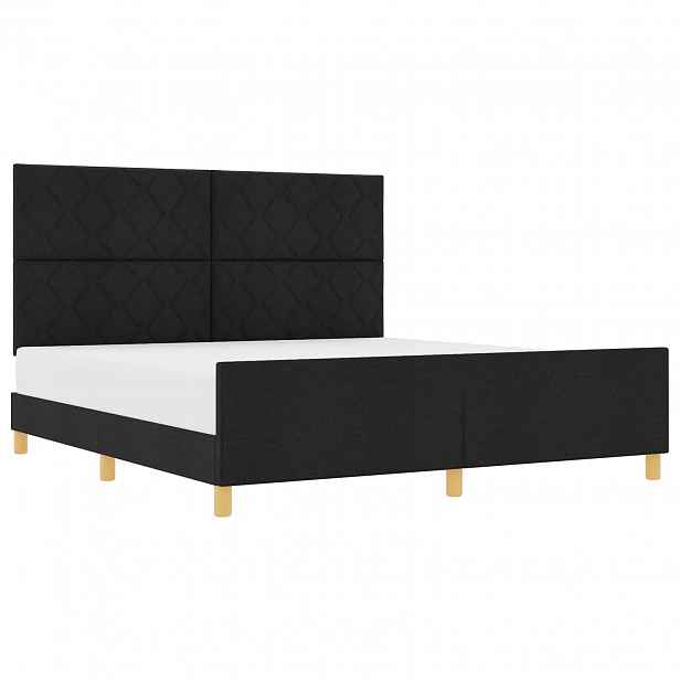 vidaXL Rám postele s čelo Černá 180 x 200 cm textil