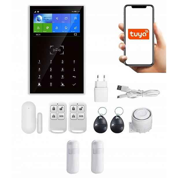 Bezdrátový LCD Alarm 4.3' Gsm WiFi Tuya Smart 2xPIR