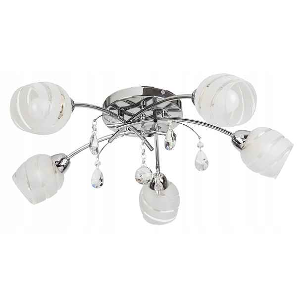 Stropní svítidlo Rabalux Melissa 5x60W E14 chrom/bílá, bez žárovek