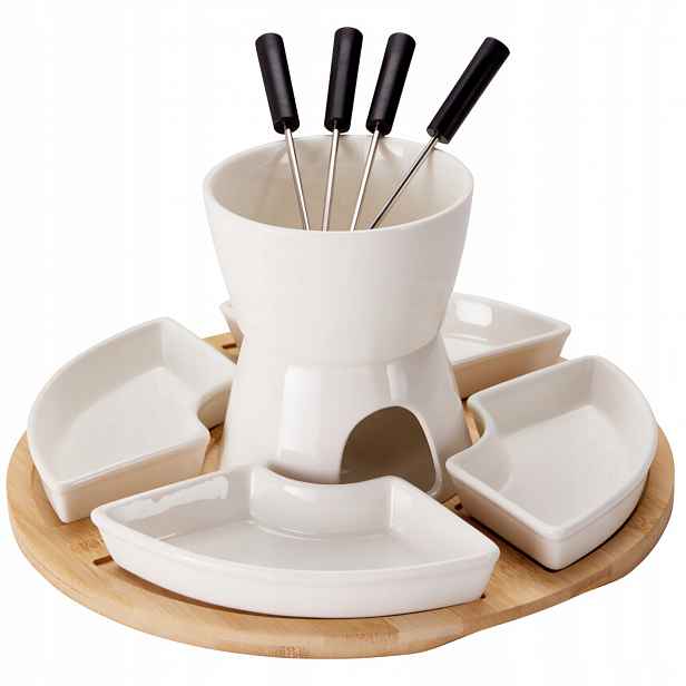 Sada na čokoládové fondue s bambusovou deskou, 11 kusů