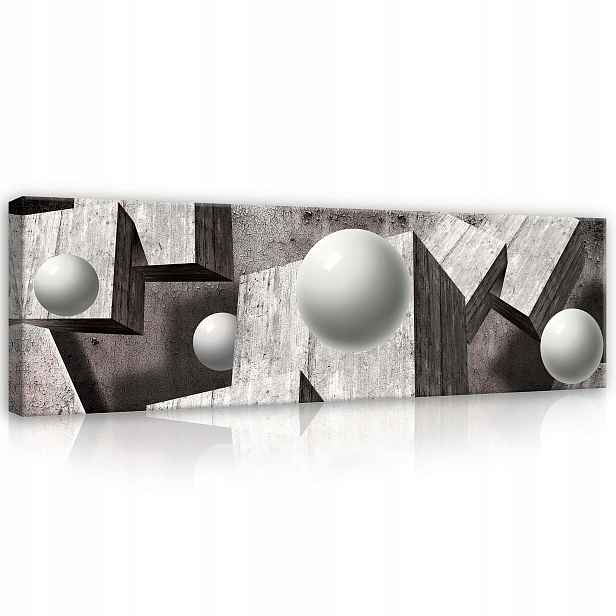 Obraz 145x45 Geometrická sféra Šedá Loft Abstrakce k modernímu