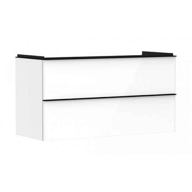 Skříňka pod umyvadlo bez umyvadla Hansgrohe Xelu Q 118x62,5x47,5 cm bílá lesklá 54035670