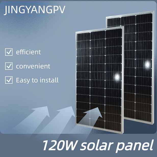 TEMU Sada 2 ks 12V 120W vysoce účinných monokrystalických křemíkových solárních panelů JINGYANGPV, oblíbených v Evropě a Americe, vhodných pro