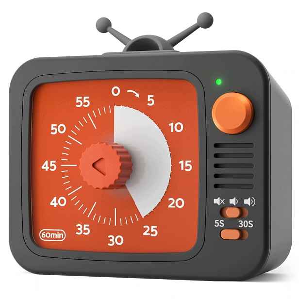 Vizuální Minutka 60 Min Pro Děti Tichá Pauza Magnet Černo-oranžová