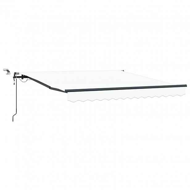 vidaXL Stahovací markýza Bílá 350 x 250 cm Polyester