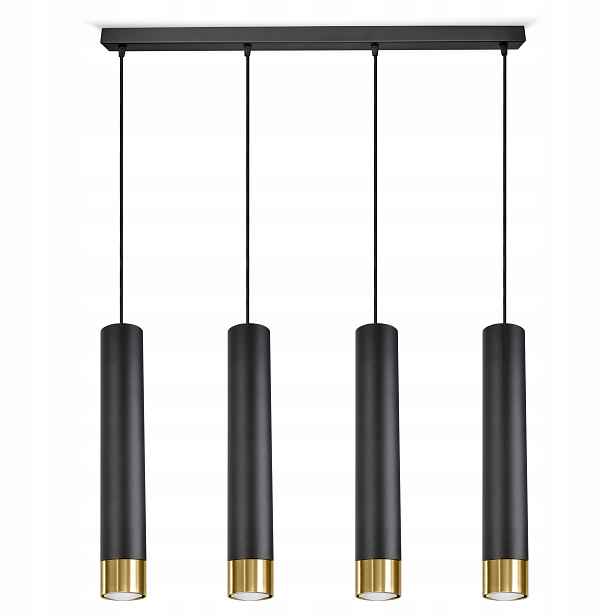 Závěsná lampa Spot Tuby Metal Černá Zlatá GU10