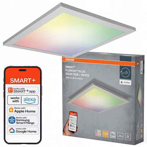 Led panel 20W 1400lm 3000K 30x30 cm Smart WiFi Matter Planon Osram