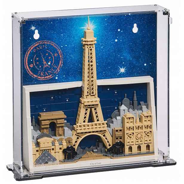 Vitrína s pozadím Blacked Brick pro Lego 21064 Architecture Paříž