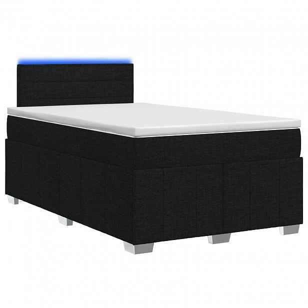 vidaXL Postel boxspring s matrací s čelo Černá 120 x 190 cm Textil