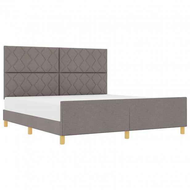 vidaXL Rám postele s čelo Taupe 180 x 200 cm textil