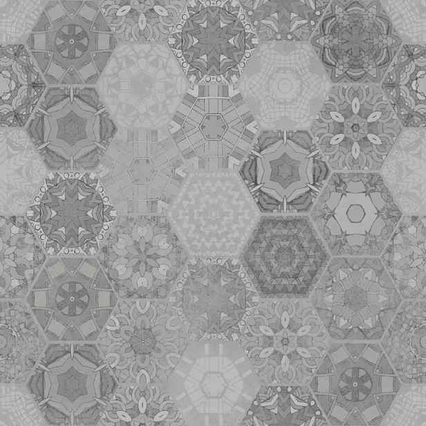 Dlažba Patchwork Hexagon Grey 60/60 Rekt.