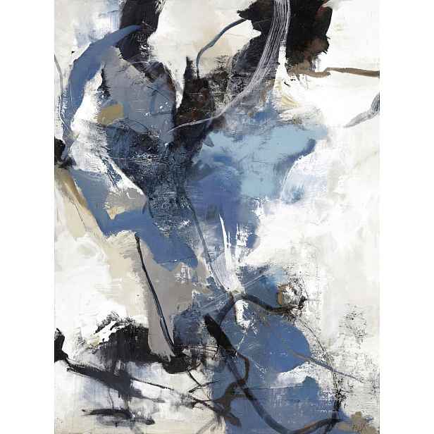 Obraz s ručně malovanými prvky na plátně 90x120 cm Blue Vibes – Malerifabrikken