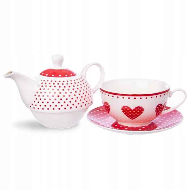 Porcelánový džbán 380 ml s šálkem pro přípravu čaje a bylinkové kávy