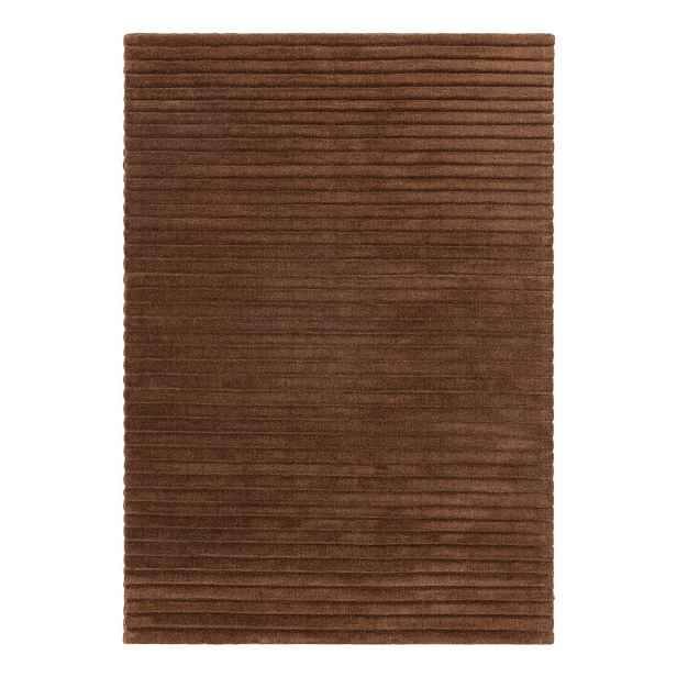 Tmavě hnědý ručně tkaný vlněný koberec 200x290 cm – Asiatic Carpets