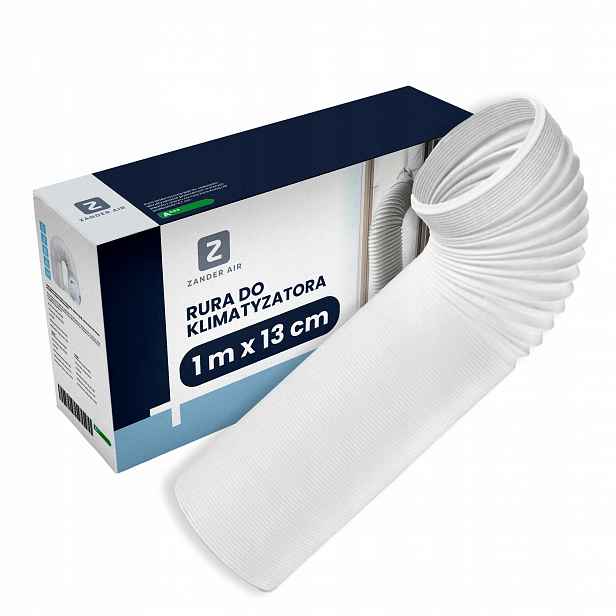 Trubka Pro Přenosnou Klimatizaci 13 cm x 1 m Bílá Flexibilní Hadice Pro Klima