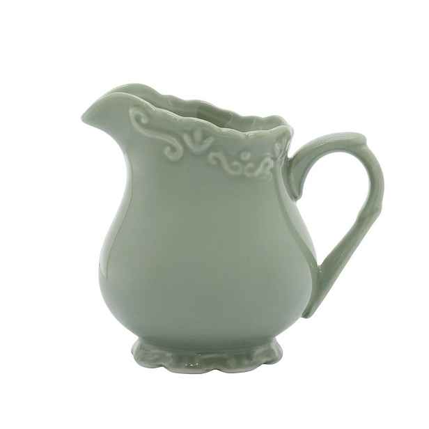 Zelený porcelánový džbánek s krajkou Provence lace verte - 9 cm / 200 ml Chic Antique