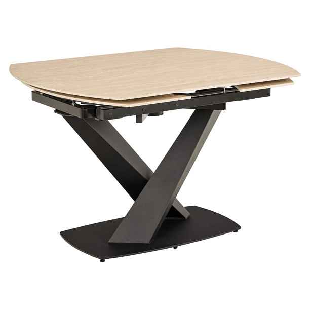 Actona Rozkládací jídelní stůl Morella 120/180 cm béžový/černý