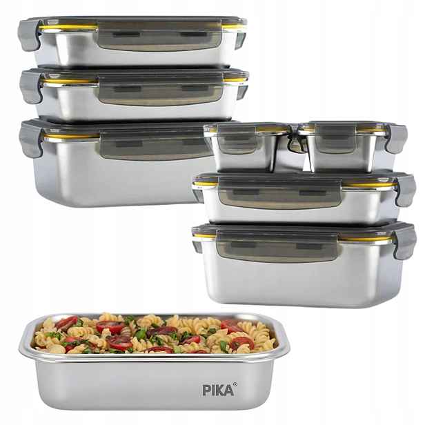 Nádoby na potraviny Pika Lunchbox Nerezová Ocel Sada 7 nádob