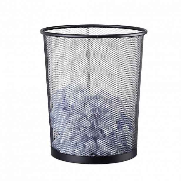 Relaxdays KOŠ Černá kov drátěné pletivo 19 l