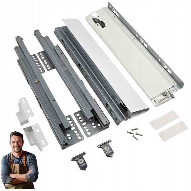 Šuplík Hafele Matrix S35 400 mm Nízká H-84 Nosnost 35 kg Bílá