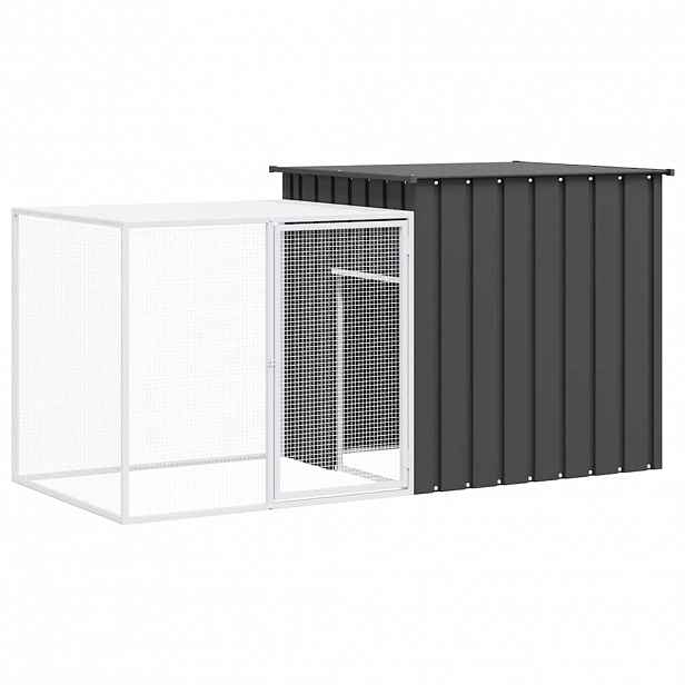 vidaXL Klec pro králíky antracitová 200 x 91 x 100 cm pozinkovaná ocel