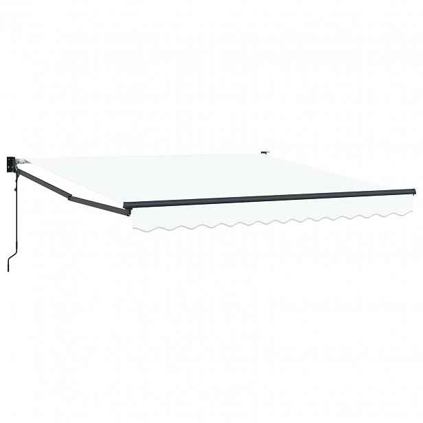vidaXL Stahovací markýza Bílá 350 x 250 cm Polyester a kov