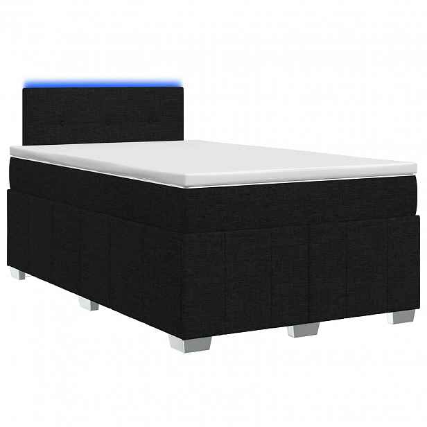 vidaXL Postel boxspring s matrací s čelo Černá 120 x 190 cm Textil