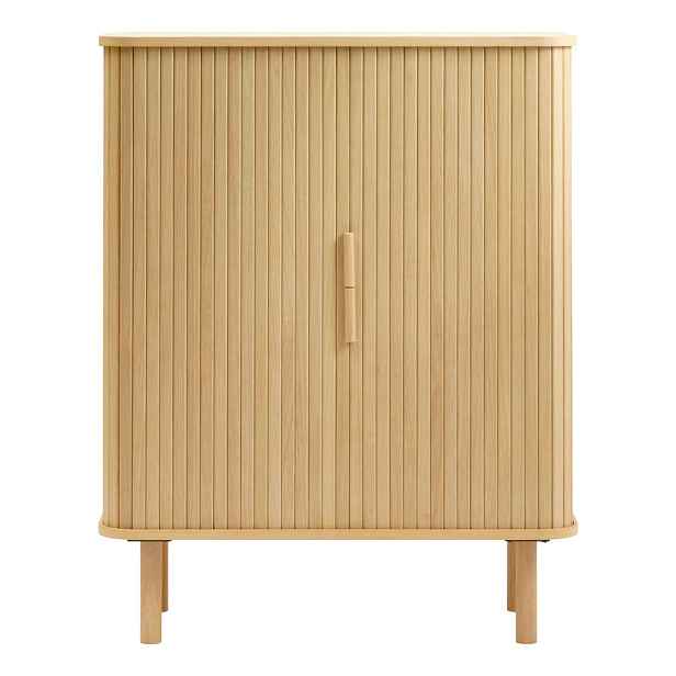 Skříňka v dekoru dubu s posuvnými dveřmi v přírodní barvě 113x90 cm Cavo – Unique Furniture