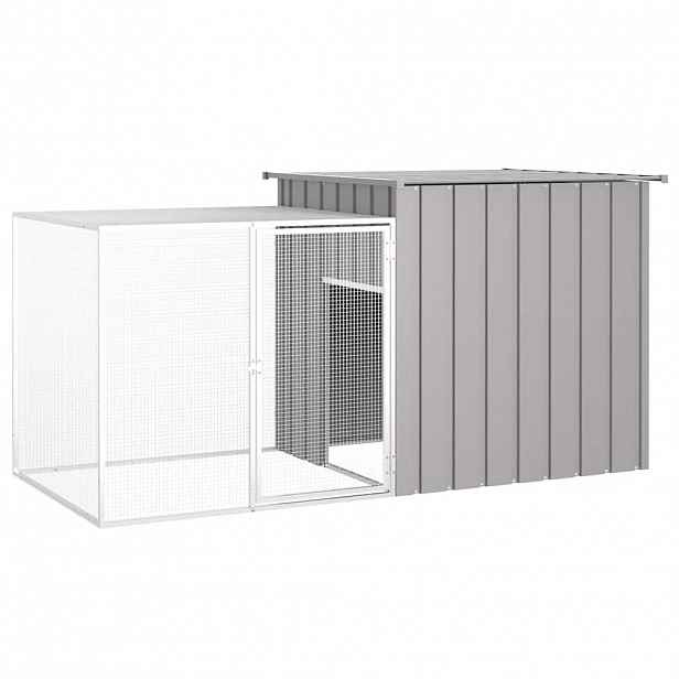 vidaXL Klec pro králíky šedá 200 x 91 x 100 cm pozinkovaná ocel