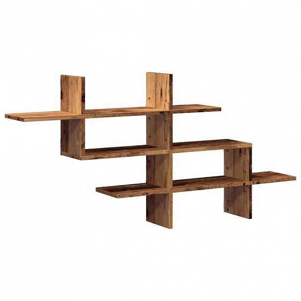 vidaXL Nástěnná police old wood 124,5 x 18 x 60,5 cm kompozitní dřevo