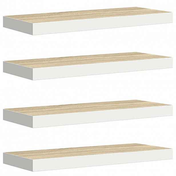 vidaXL Plovoucí nástěnné police 4 ks dub a bílé 60 x 23,5 x 3,8 cm MDF