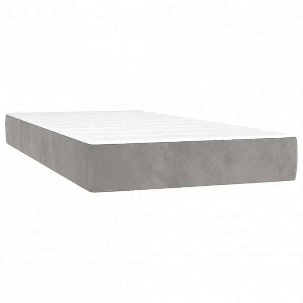 vidaXL Taštičková matrace střední tvrdost světle šedá 80 x 210 x 20 cm samet