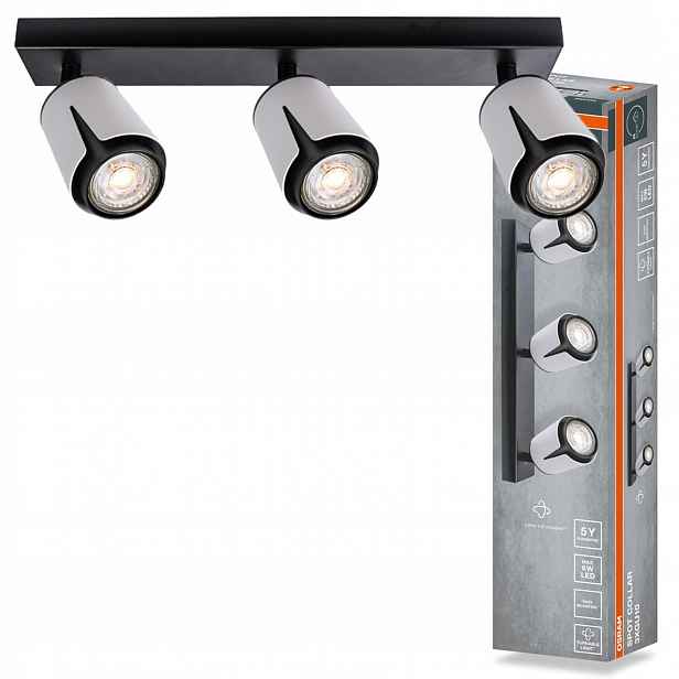 Stropní Svítidlo Nástěnné svítidlo Pohyblivé bodové reflektorové 3x GU10 Osram