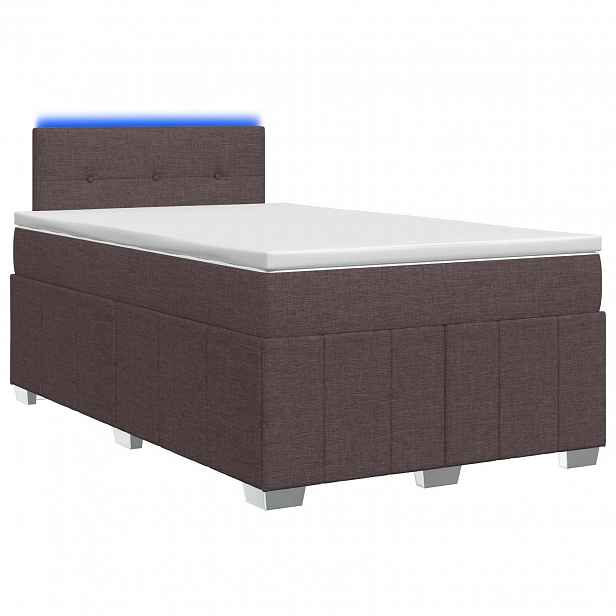 vidaXL Postel boxspring s matrací Tmavě hnědá 120 x 190 cm Textil