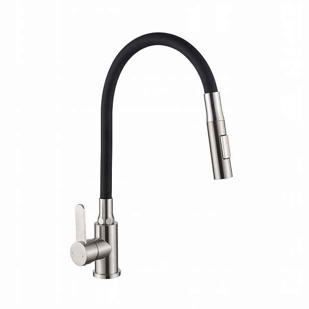 Dřezová baterie s 2-funkčním, flexibilním ramínkem Dalis inox černá