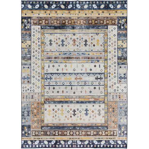 Koberec do obývacího pokoje orientální ve stylu vintage modrý 280x190 cm Taleta