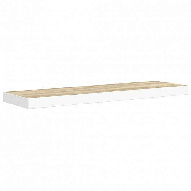 vidaXL Plovoucí nástěnná police dub a bílá 80 x 23,5 x 3,8 cm MDF