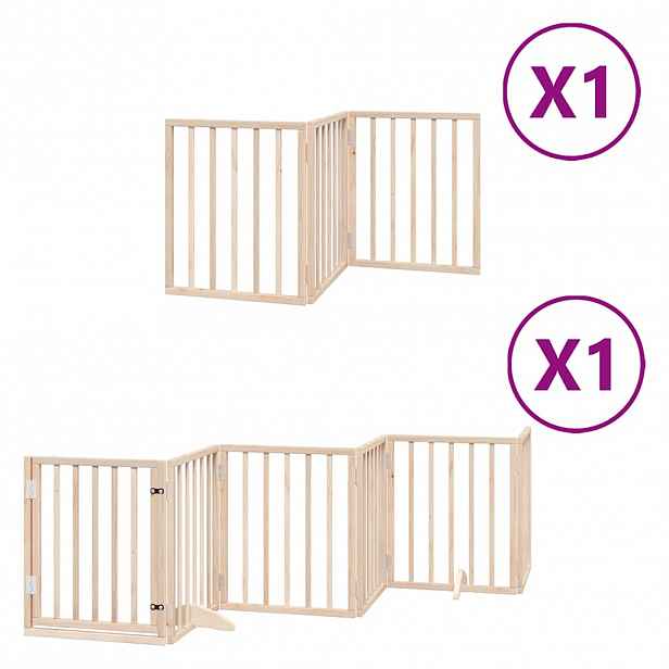 vidaXL Zábrana pro psy s dvířky skládací 9 panelů 450 cm topol