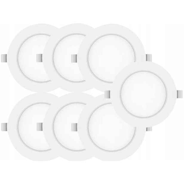 7x Lampa Objímka Zapuštěný panel Slim Led 6W 230V Barva Studená 6500K