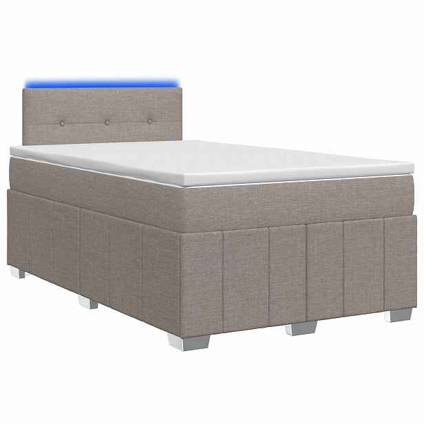 vidaXL Postel boxspring s matrací s čelo Taupe 120 x 190 cm Textil