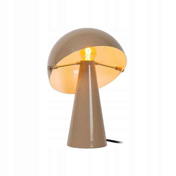 Lucide Barone stolní lampa taupe/zlatá, nastavitelná houba E27 40W IP20