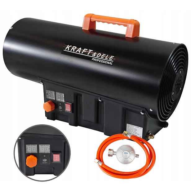 Plynový Ohřívač S Termostatem Topení Kamna 45KW LCD Hadice Reduktor
