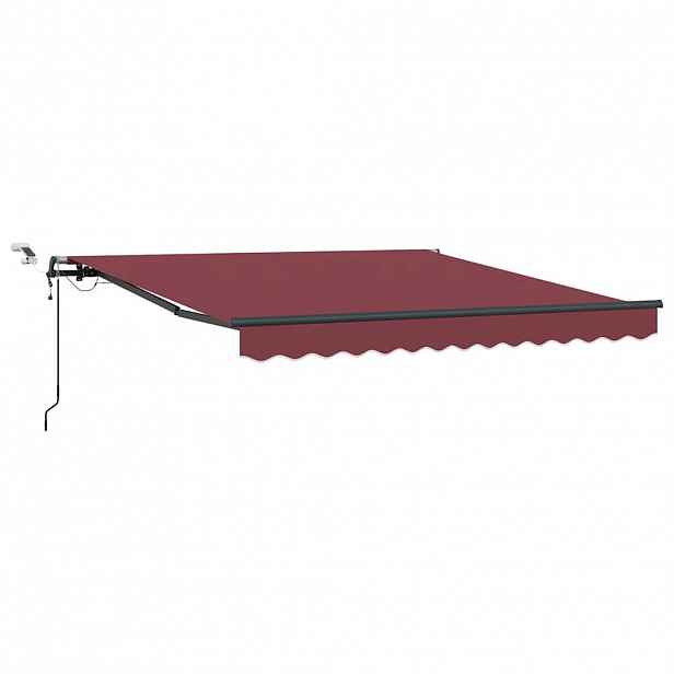vidaXL Stahovací markýza Vínová 300 x 250 cm Polyester
