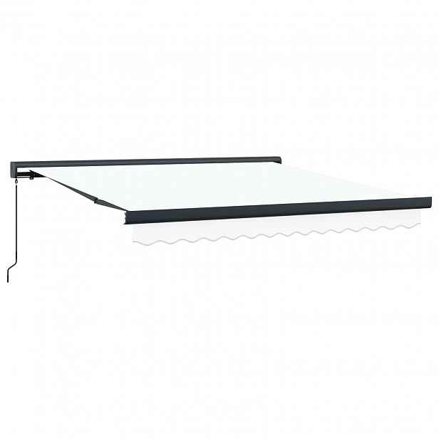 vidaXL Stahovací markýza Bílá 350 x 250 cm Plátno a hliník